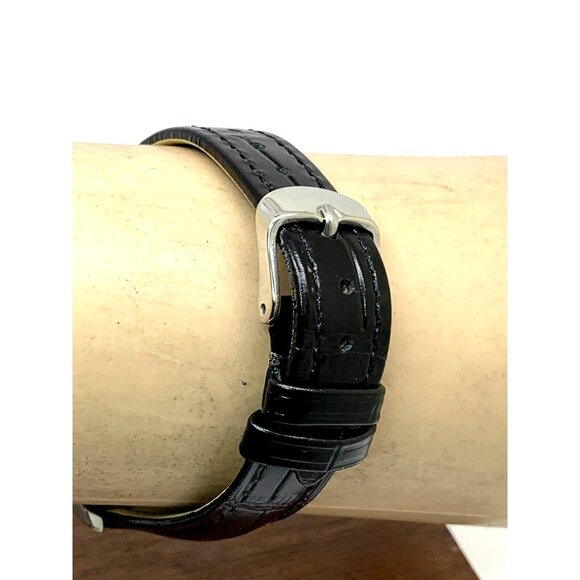 Tissot Women's Watch PR100 Swiss Quartz Diamond Silver Dial Black Leather 33mm - Picture 11 of 13